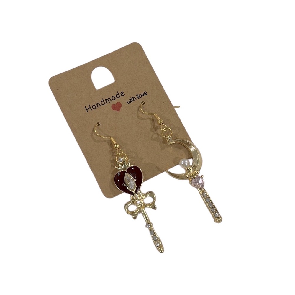 NEW Handmade Asymmetrical Sailor Moon Inspired Earrings
